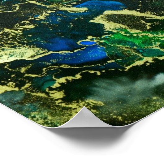 Psychedelic Alcohol Ink Abstract schilderen Poster (Hoek)