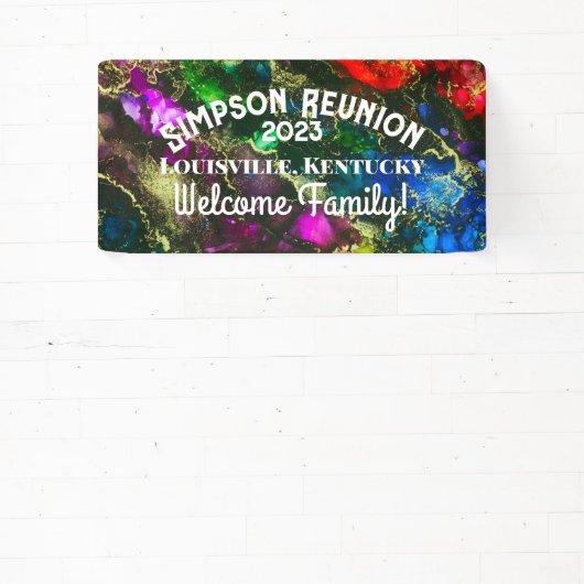 Psychedelic Alcohol Ink Abstract schilderen Spandoek (Insitu)