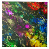 Psychedelic Alcohol Ink Abstract schilderen Tegeltje (Voorkant)