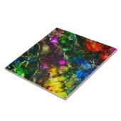 Psychedelic Alcohol Ink Abstract schilderen Tegeltje (Zijkant)