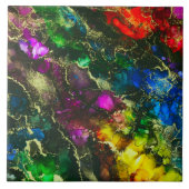 Psychedelic Alcohol Ink Abstract schilderen Tegeltje (Voorkant)