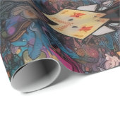 Psychedelic Alice in wonderland Animal Theme Cadeaupapier (Rol Hoek)