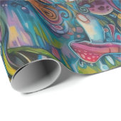 Psychedelic Alice in wonderland Bold Kleuren Thema Cadeaupapier (Rol Hoek)