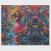 Psychedelic Alice in wonderland grillige wereld Cadeaupapier (Vlak)