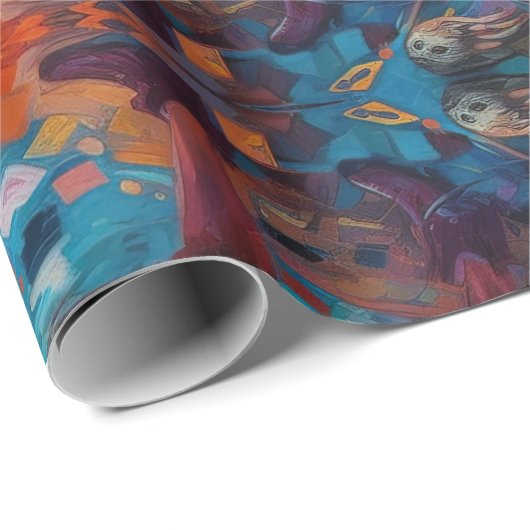 Psychedelic Alice in wonderland grillige wereld Cadeaupapier (Rol Hoek)