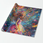 Psychedelic Alice in wonderland Jong Meisje Thema Cadeaupapier (Uitgerold)