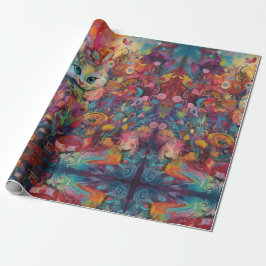 Psychedelic Alice in wonderland konijn thema Cadeaupapier