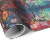 Psychedelic Alice in wonderland konijn thema Cadeaupapier (Rol Hoek)