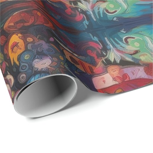 Psychedelic Alice in wonderland konijn thema Cadeaupapier (Rol Hoek)