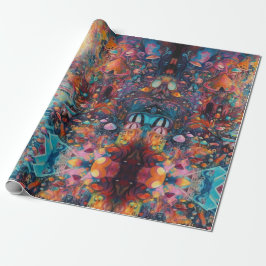 Psychedelic Alice in wonderland meisje thema Cadeaupapier