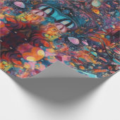 Psychedelic Alice in wonderland meisje thema Cadeaupapier (Hoek)