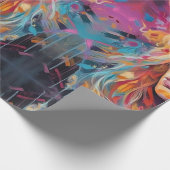 Psychedelic Alice in wonderland Pink Girl Theme Cadeaupapier (Hoek)