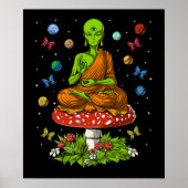 Psychedelic Alien Buddha Poster (Voorkant)