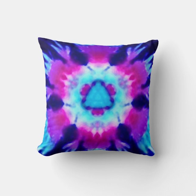 Psychedelic Alien Invasion Rainbow-Sierkussen Kussen (Voorkant)