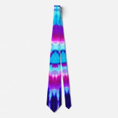 Psychedelic Alien Invasion Tie Dye Satin Stropdas (Voorkant)