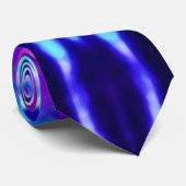 Psychedelic Alien Invasion Tie Dye Satin Stropdas (Opgerold)