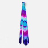 Psychedelic Alien Invasion Tie Dye Satin Stropdas (Achterkant)