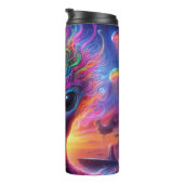 Psychedelic Alien: kosmisch, buitenaards wezen Thermosbeker (Geroteerd rechts)