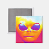 Psychedelic Alien Magneet (Voorkant / Achterkant)
