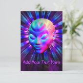 Psychedelic Alien Meditation-uitnodigingen Kaart (Staand voorkant)