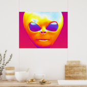 Psychedelic Alien Poster (Keuken)