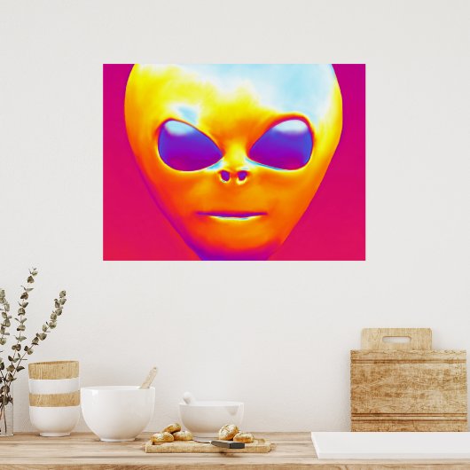 Psychedelic Alien Poster (Keuken)