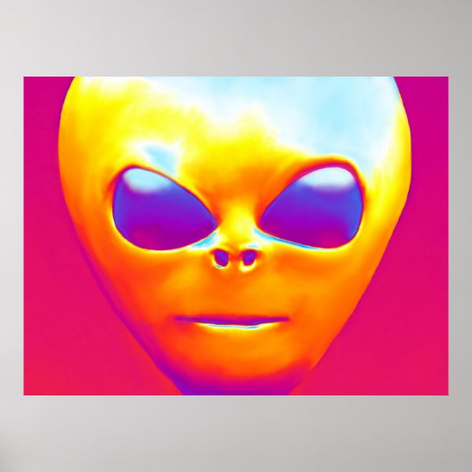 Psychedelic Alien Poster (Voorkant)