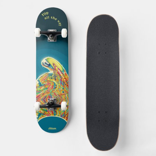 Psychedelic Alien Skateboard om u te personalisere (Voorkant)