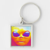 Psychedelic Alien Sleutelhanger (Voorkant)