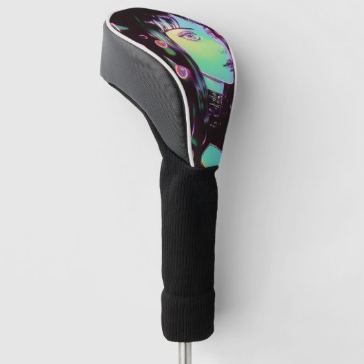 Psychedelic Anime Meisje Golfheadcover (Schuin)