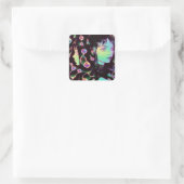 Psychedelic Anime Meisje Vierkante Sticker (Tas)