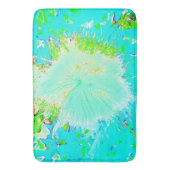 Psychedelic Aqua en Lime Green Milkweed Badmat (Voorkant Verticaal)