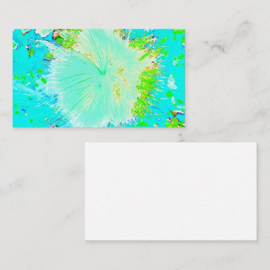 Psychedelic Aqua en Lime Green Milkweed Visitekaartje (Voorkant / Achterkant)