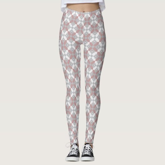 Psychedelic Arabesque Gecontroleerde Leggings (Voorkant)