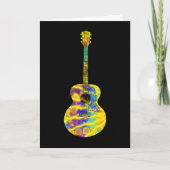 Psychedelic Art Acoustic Guitar Musical Instrument Kaart (Voorkant)