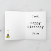 Psychedelic Art Acoustic Guitar Musical Instrument Kaart (Binnen)