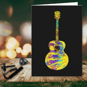 Psychedelic Art Acoustic Guitar Musical Instrument Kaart