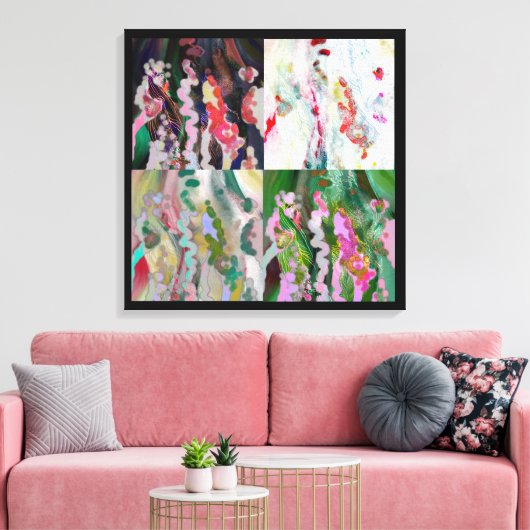 Psychedelic art canvas afdrukken. 4 Primeval-lagen (Insitu (Woonkamer))