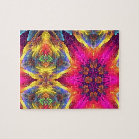 Psychedelic Art Colorful Fun Jigzaag Puzzles Legpuzzel (Horizontaal)