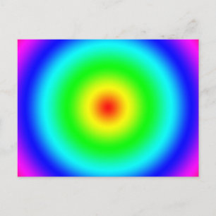 Psychedelic Art Gifts: Funky Rainbow Circles Briefkaart