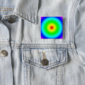 Psychedelic Art Gifts: Funky Rainbow Circles Vierkante Button 5,1 Cm (In situ)