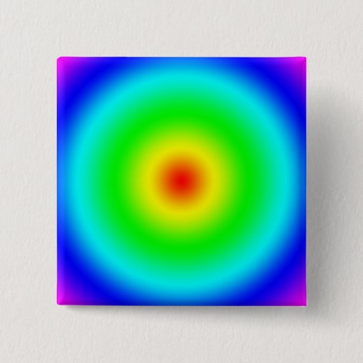 Psychedelic Art Gifts: Funky Rainbow Circles Vierkante Button 5,1 Cm (Voorkant)