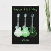 Psychedelic Art Music Guitar Drawing Add Name Jack Kaart (Voorkant)