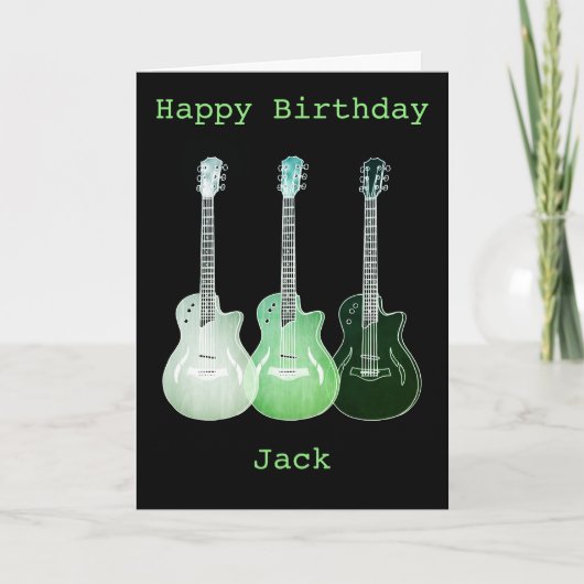 Psychedelic Art Music Guitar Drawing Add Name Jack Kaart (Voorkant)