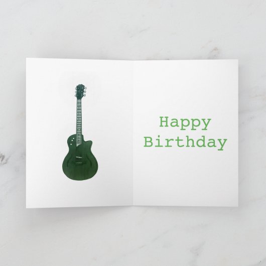 Psychedelic Art Music Guitar Drawing Add Name Jack Kaart (Binnen)