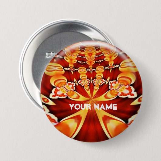 Psychedelic Art Name Sjabloon Button (Voorkant /achterkant)