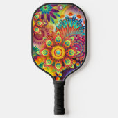 Psychedelic Art Retro Pickleball Paddle (Voorkant)