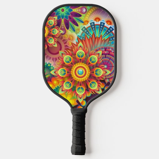 Psychedelic Art Retro Pickleball Paddle (Achterkant)