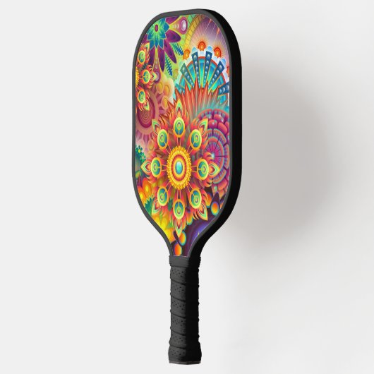 Psychedelic Art Retro Pickleball Paddle (Links)