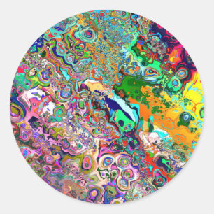 Psychedelic Art Ronde Sticker
